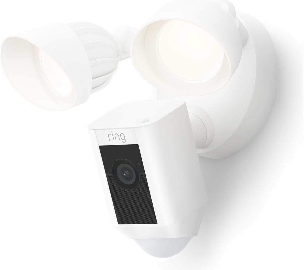 RING Floodlight Wired Plus Full HD 1080p WiFi Security Camera - White