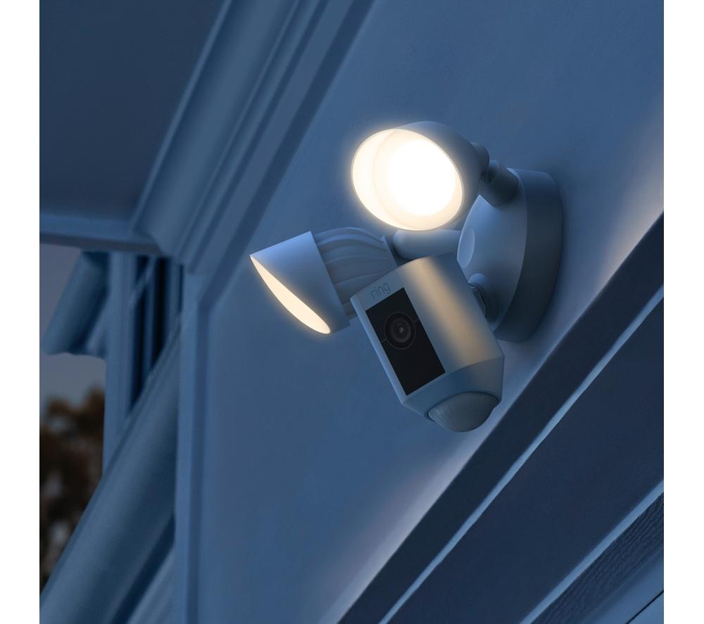 RING Floodlight Wired Plus Full HD 1080p WiFi Security Camera - White