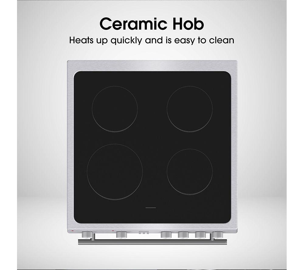 HISENSE HDE3211BXUK Encimera eléctrica de cerámica de 60 cm - Negro y acero inoxidable