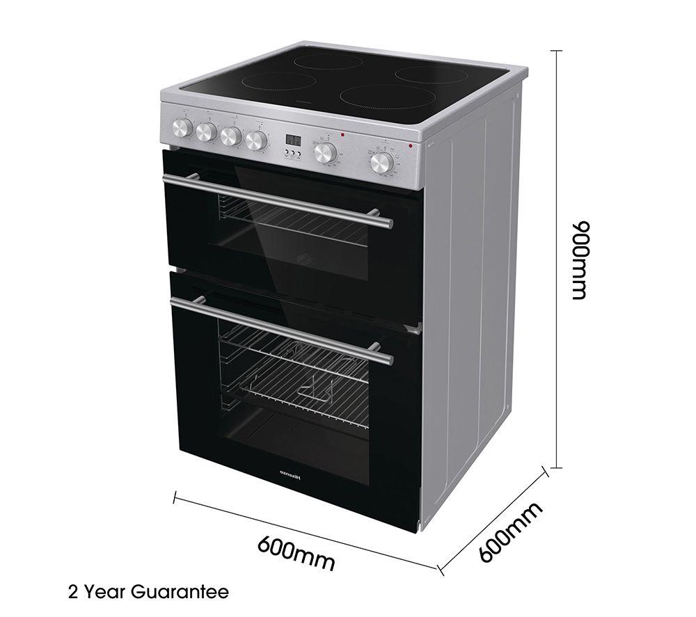 HISENSE HDE3211BXUK Encimera eléctrica de cerámica de 60 cm - Negro y acero inoxidable