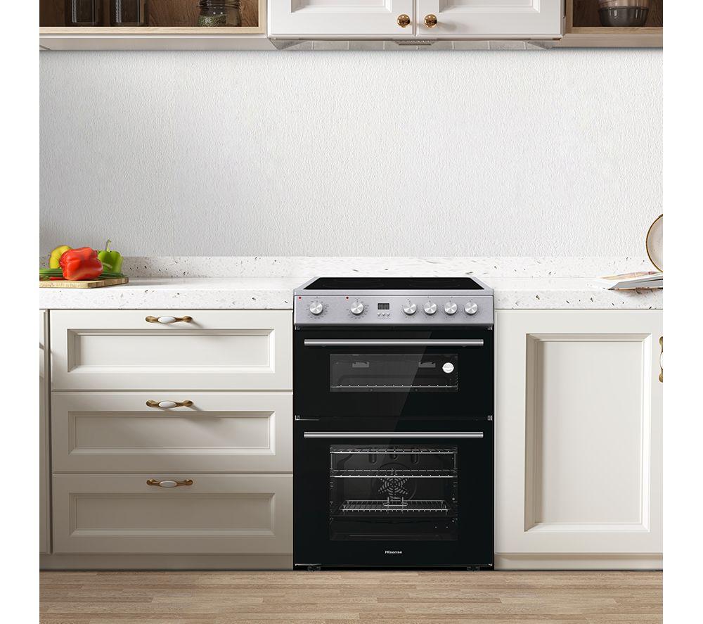 HISENSE HDE3211BXUK Encimera eléctrica de cerámica de 60 cm - Negro y acero inoxidable