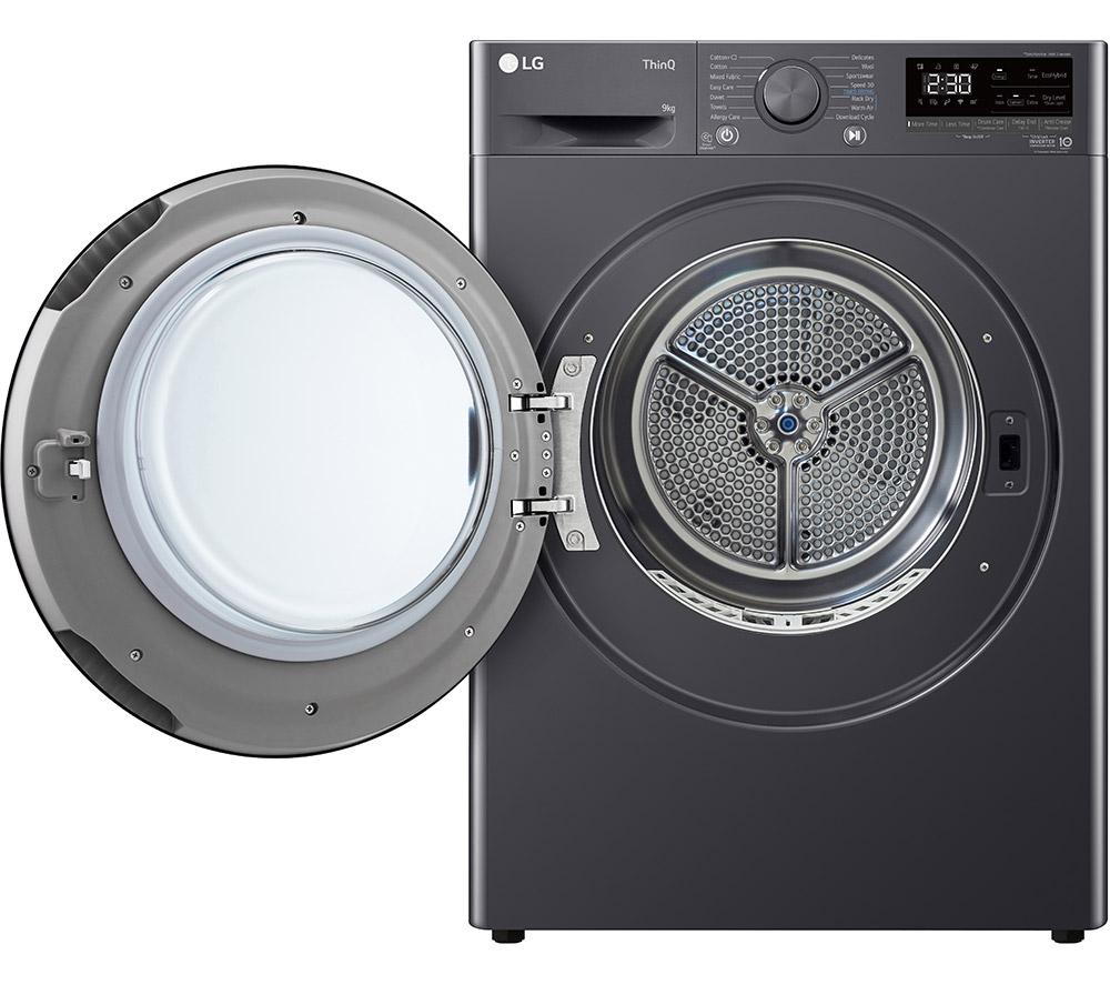 LG Series 4 ThinQ FDV709GN WiFi-enabled 9 kg Heat Pump Tumble Dryer - Slate Grey