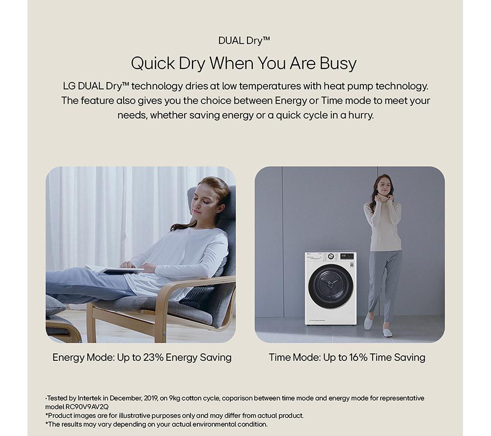 LG Series 4 ThinQ FDV709GN WiFi-enabled 9 kg Heat Pump Tumble Dryer - Slate Grey