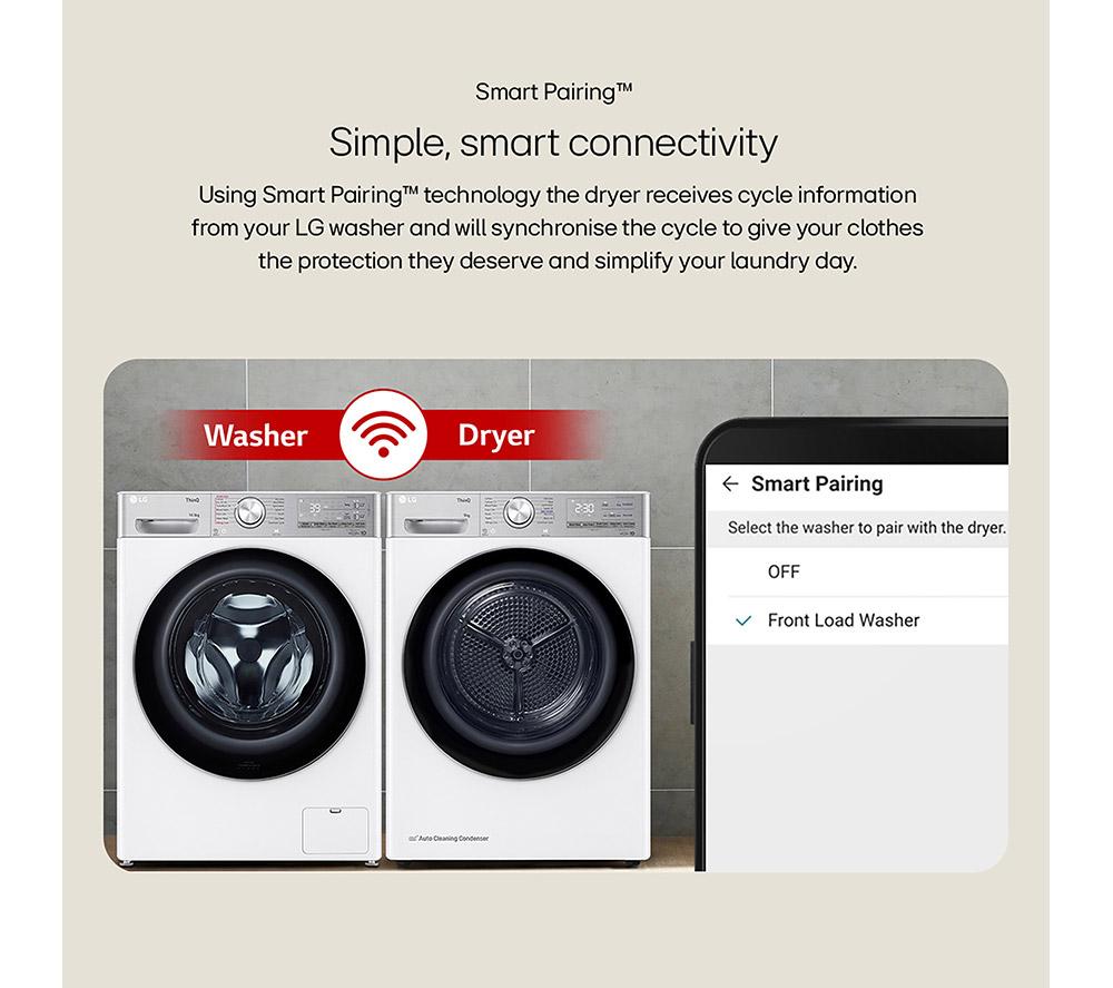 LG Series 4 ThinQ FDV709GN WiFi-enabled 9 kg Heat Pump Tumble Dryer - Slate Grey