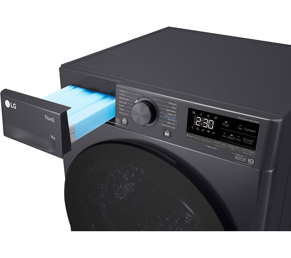 LG Series 4 ThinQ FDV709GN WiFi-enabled 9 kg Heat Pump Tumble Dryer - Slate Grey