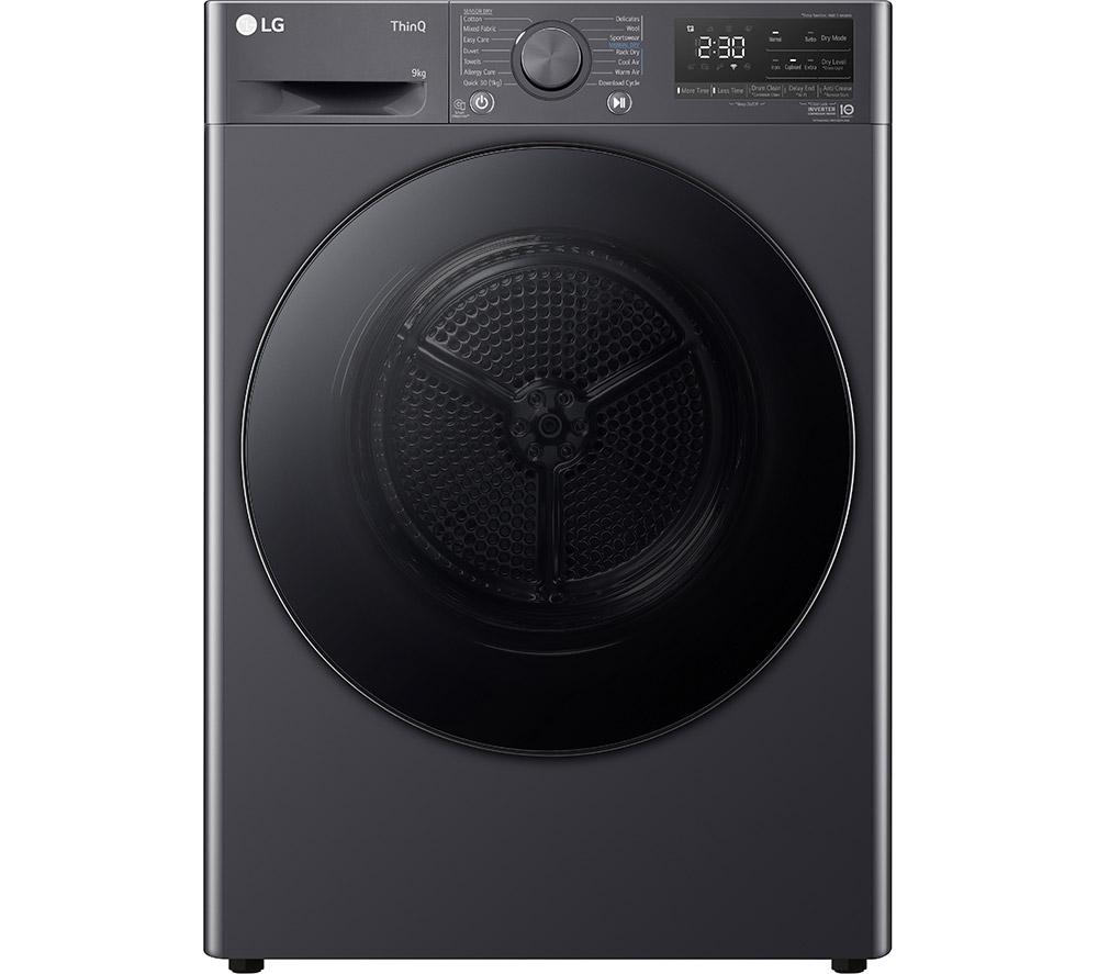 LG Series 4 ThinQ FDV709GN WiFi-enabled 9 kg Heat Pump Tumble Dryer - Slate Grey