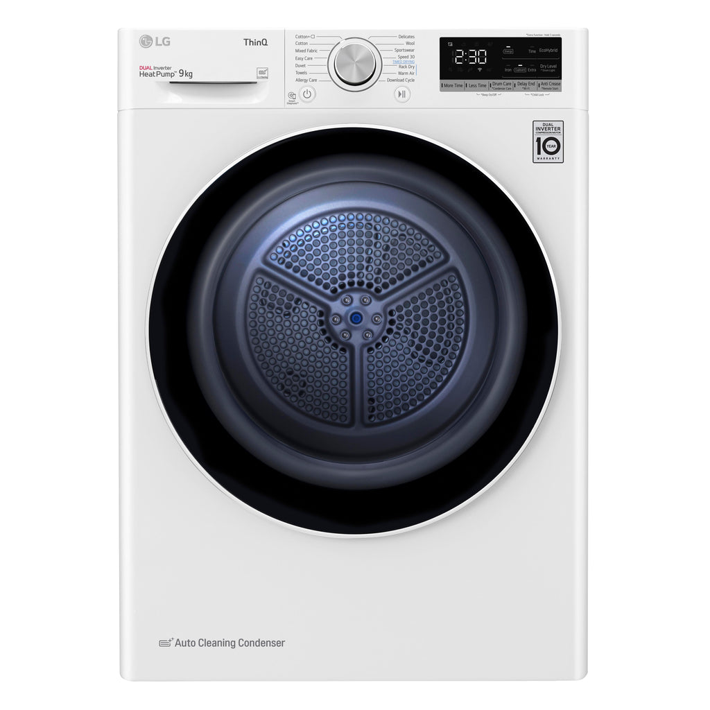 LG Series 4 ThinQ FDV709W WiFi-enabled 9 kg Heat Pump Tumble Dryer - White