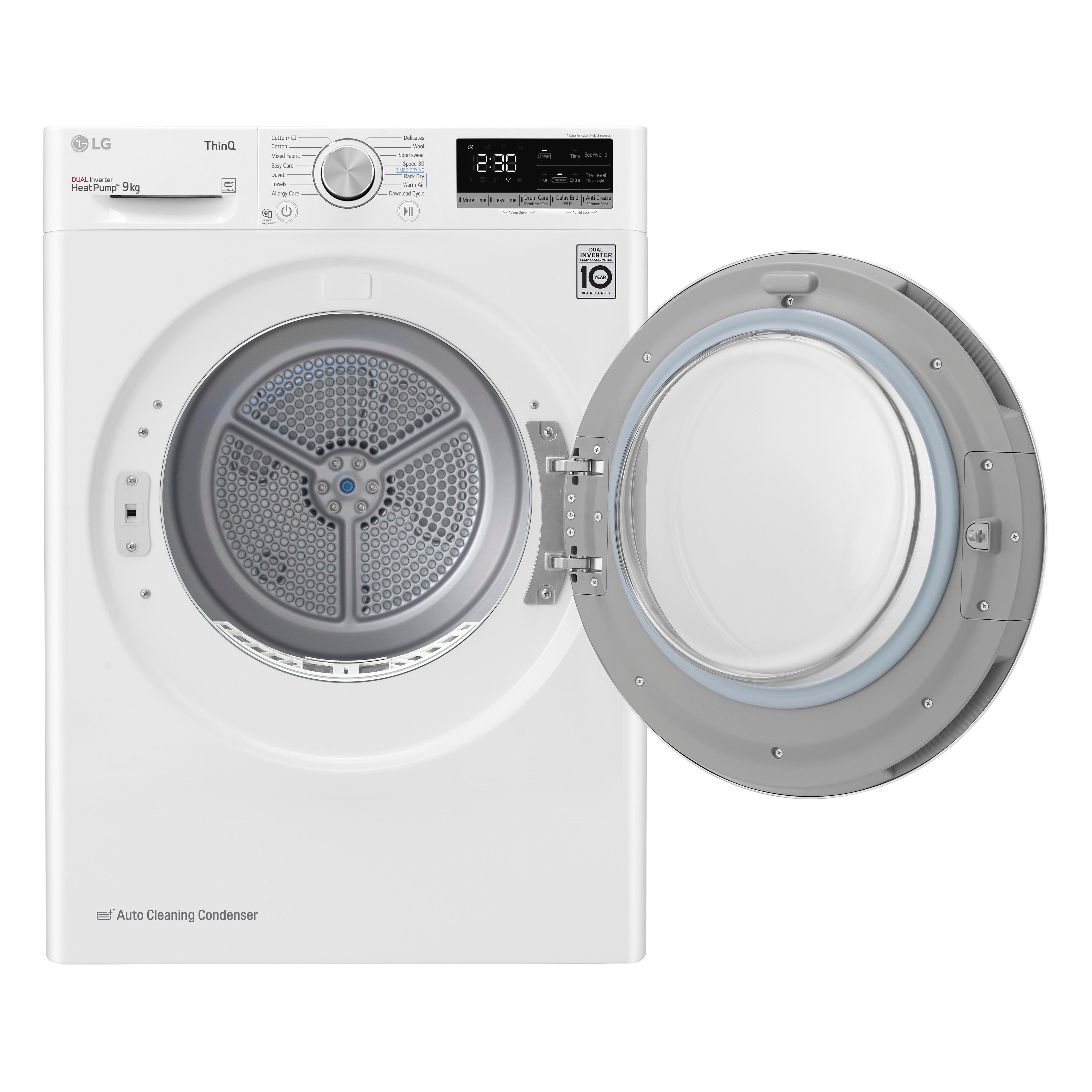 LG Series 4 ThinQ FDV709W WiFi-enabled 9 kg Heat Pump Tumble Dryer - White