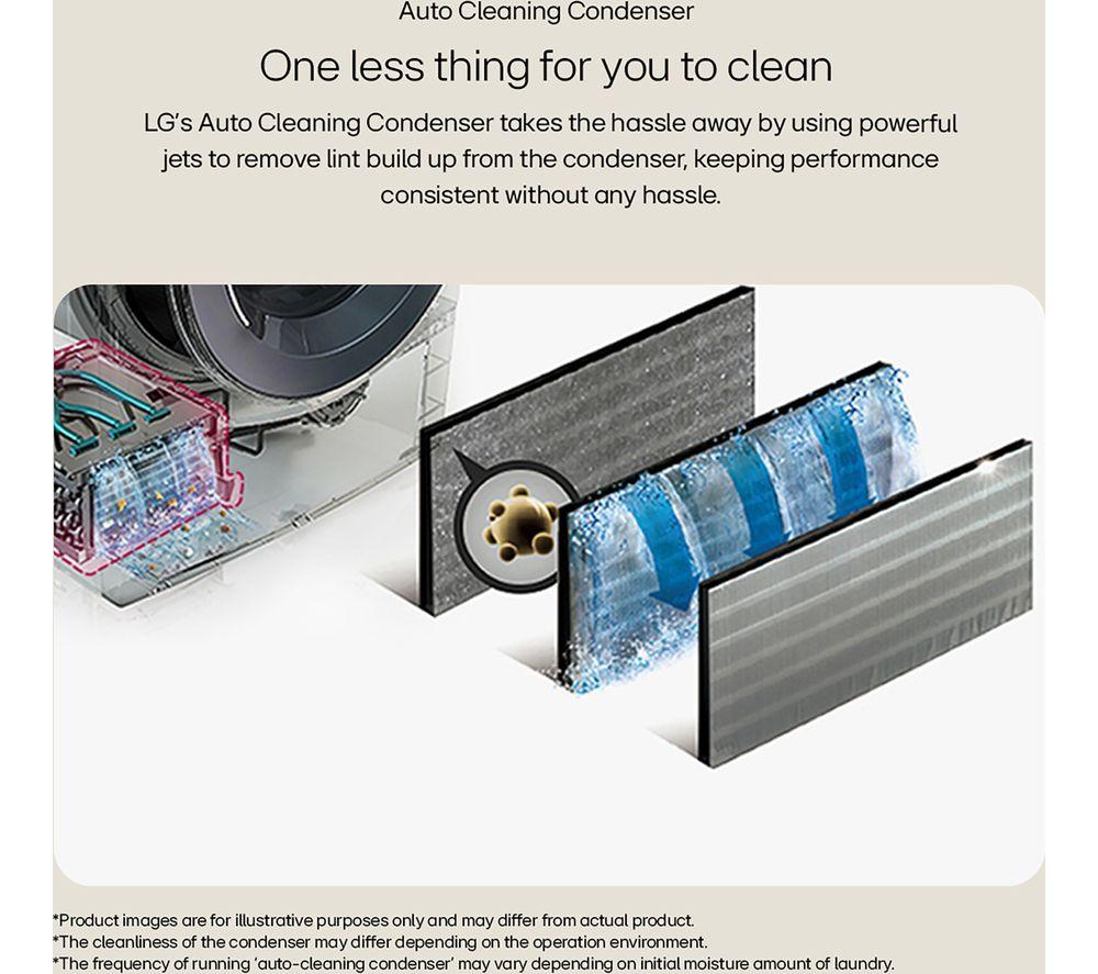 LG Series 4 ThinQ FDV709W WiFi-enabled 9 kg Heat Pump Tumble Dryer - White