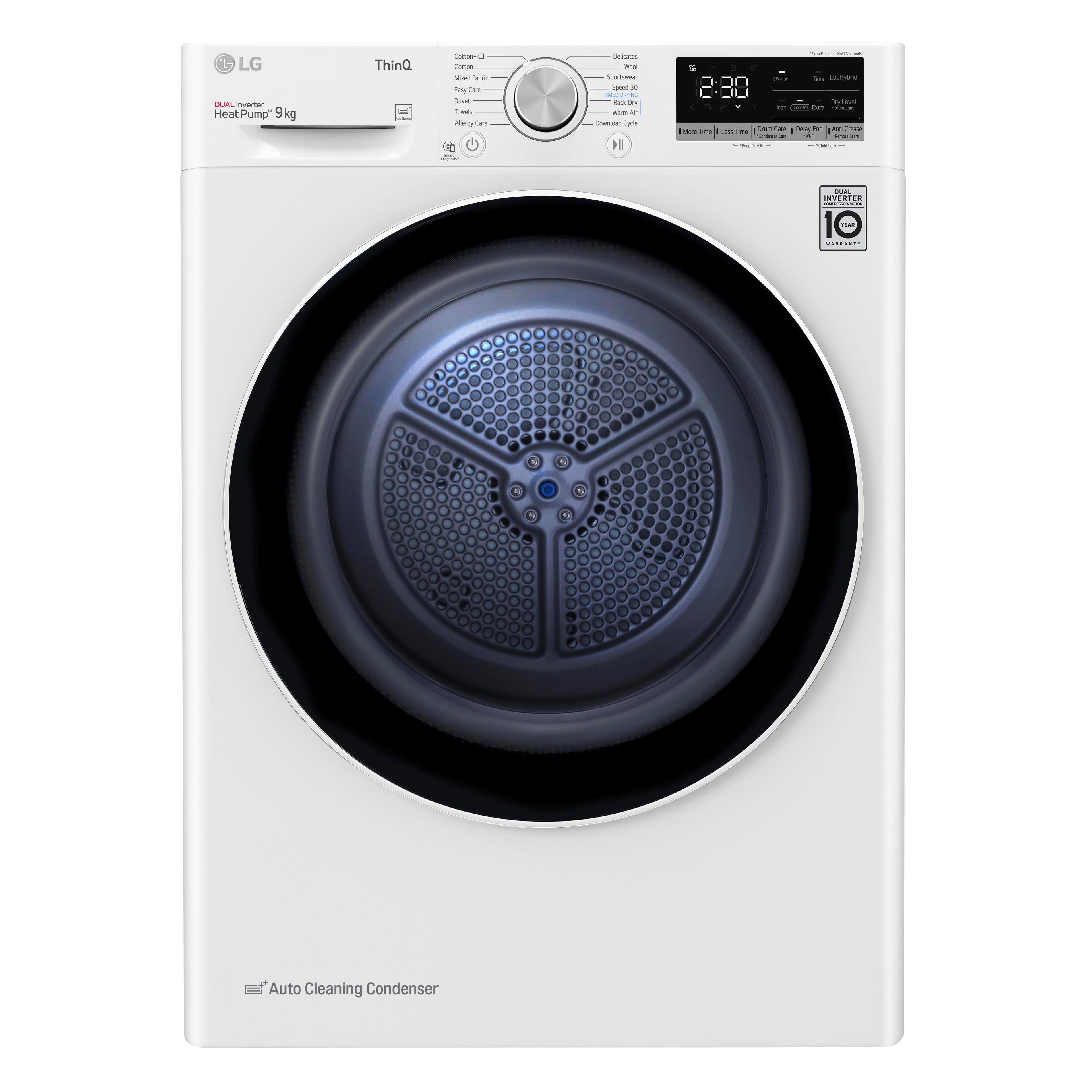 LG Series 4 ThinQ FDV709W WiFi-enabled 9 kg Heat Pump Tumble Dryer - White