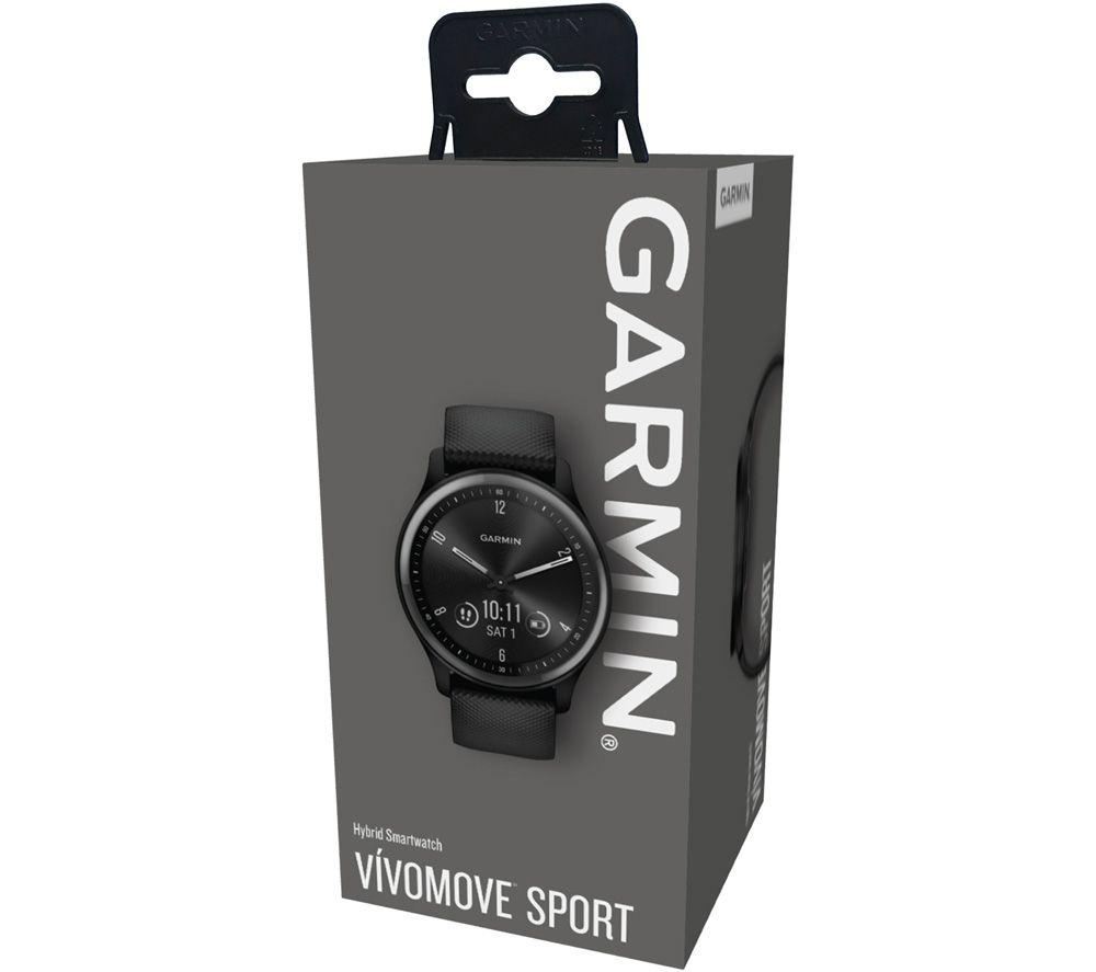 GARMIN vivomove Sport – Schwarz, Silikonarmband, Klein