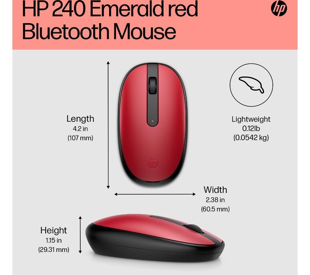 Ratón óptico inalámbrico HP 240 Bluetooth - Rojo