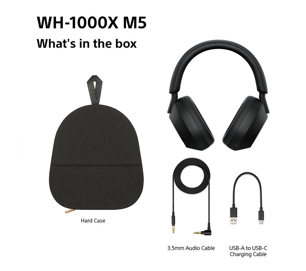 SONY WH-1000XM5 Wireless Bluetooth Noise-Cancelling Headphones - Black