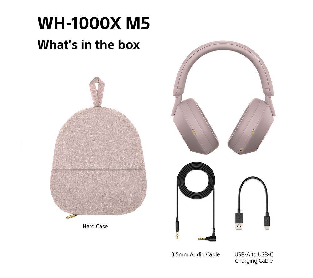 SONY WH-1000XM5 Wireless Bluetooth Noise-Cancelling Headphones - Smoky Pink