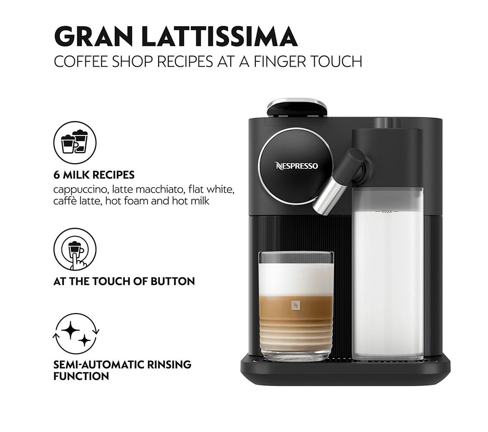 NESPRESSO by Delonghi Gran Lattisima Kapselmaschine EN640.B Kaffeemaschine – Schwarz