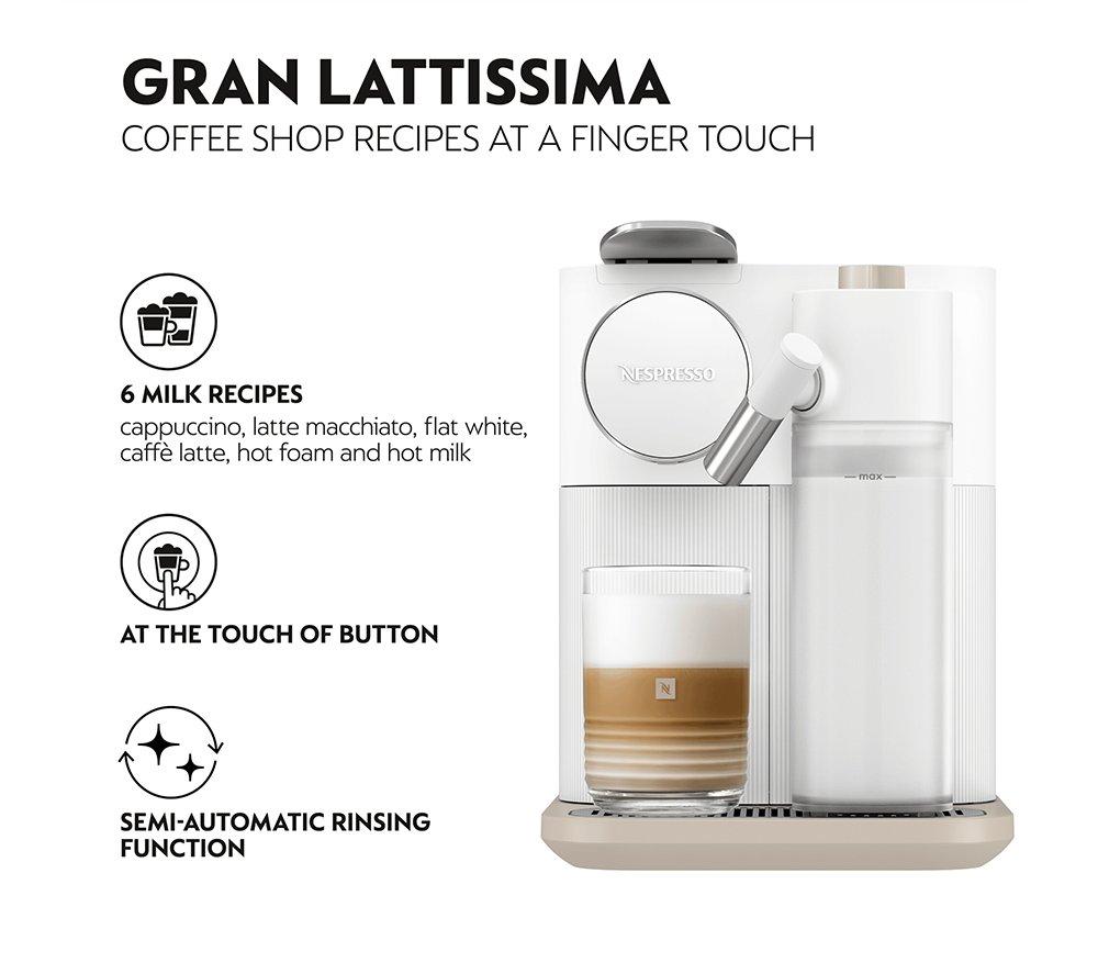 Cafetera de cápsulas Nespresso Gran Lattissima EN640.W de Delonghi - Blanca