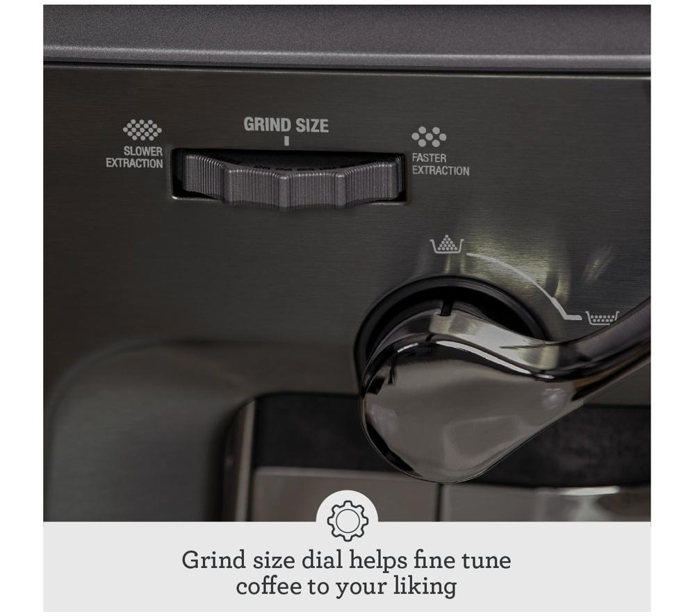 SAGE the Barista Express Impress SES876 Kaffeemaschine mit integriertem Mahlwerk - Schwarz gebürsteter Edelstahl
