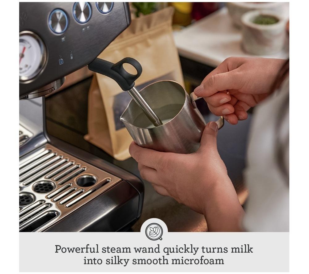 SAGE the Barista Express Impress SES876 Kaffeemaschine mit integriertem Mahlwerk - Schwarz gebürsteter Edelstahl