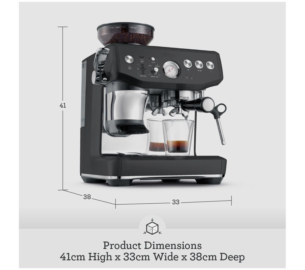 SAGE the Barista Express Impress SES876 Kaffeemaschine mit integriertem Mahlwerk - Schwarz gebürsteter Edelstahl