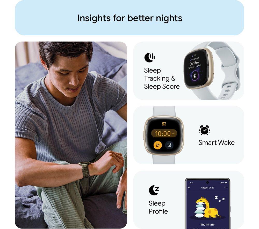FITBIT Sense 2 Smartwatch - Blue Mist & Soft Gold