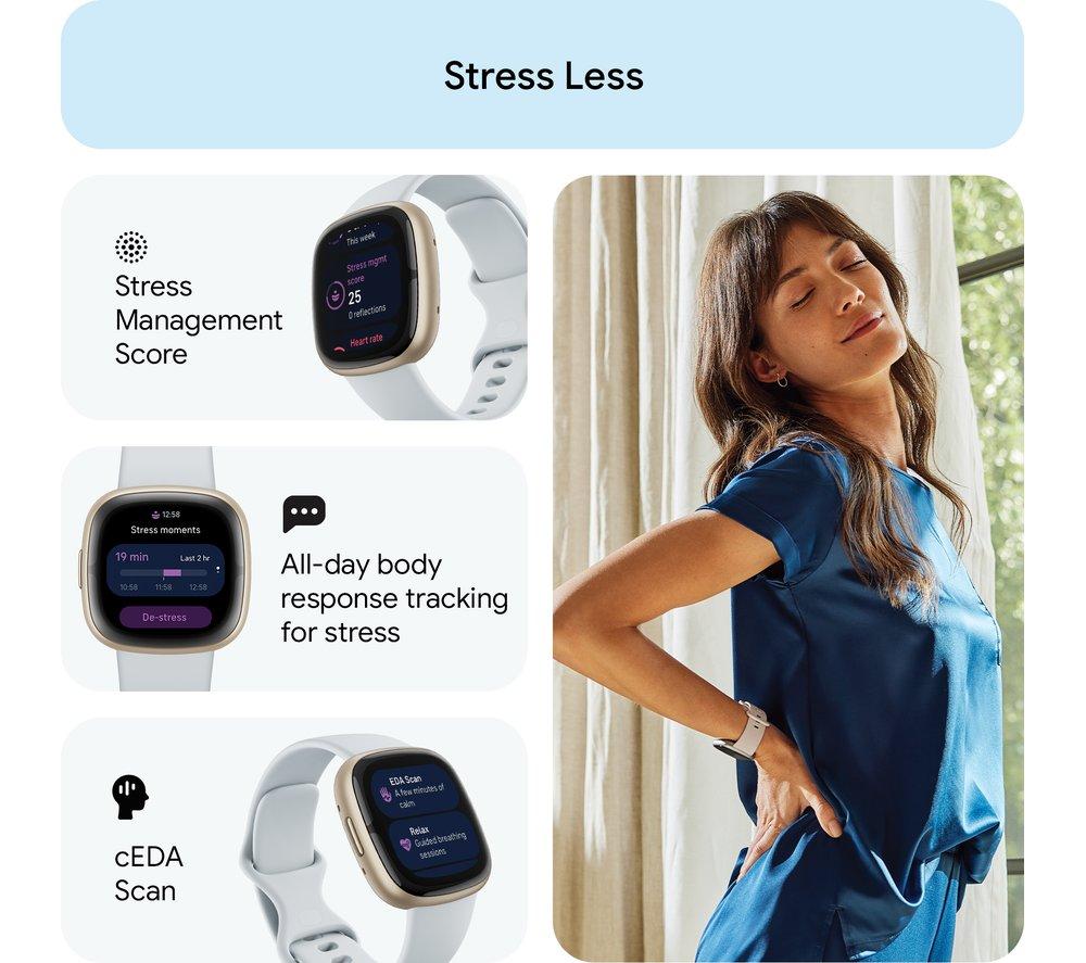 FITBIT Sense 2 Smartwatch - Blue Mist & Soft Gold