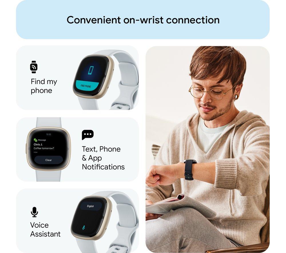 FITBIT Sense 2 Smartwatch - Blue Mist & Soft Gold