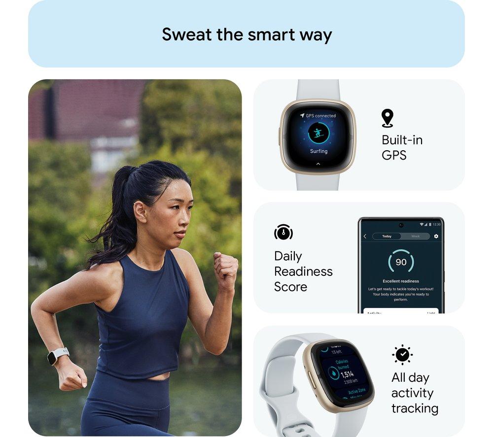 FITBIT Sense 2 Smartwatch - Blue Mist & Soft Gold