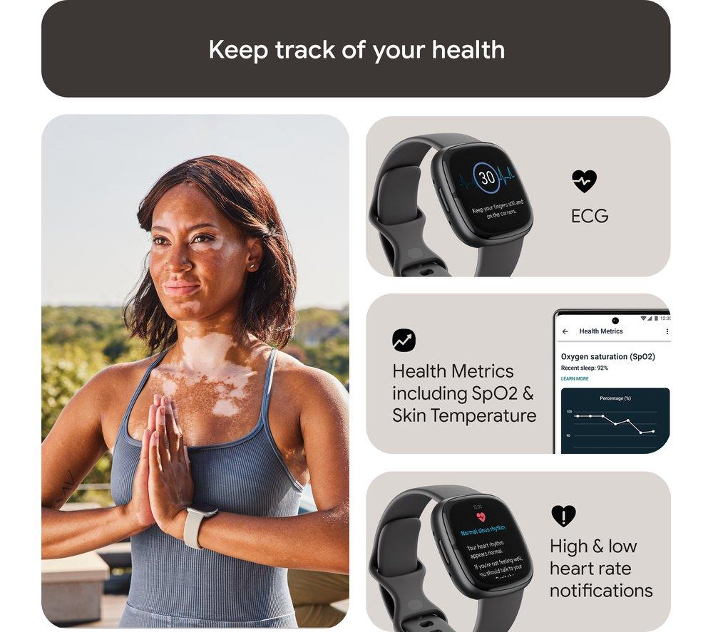 Reloj inteligente FITBIT Sense 2 - Gris sombra y Grafito