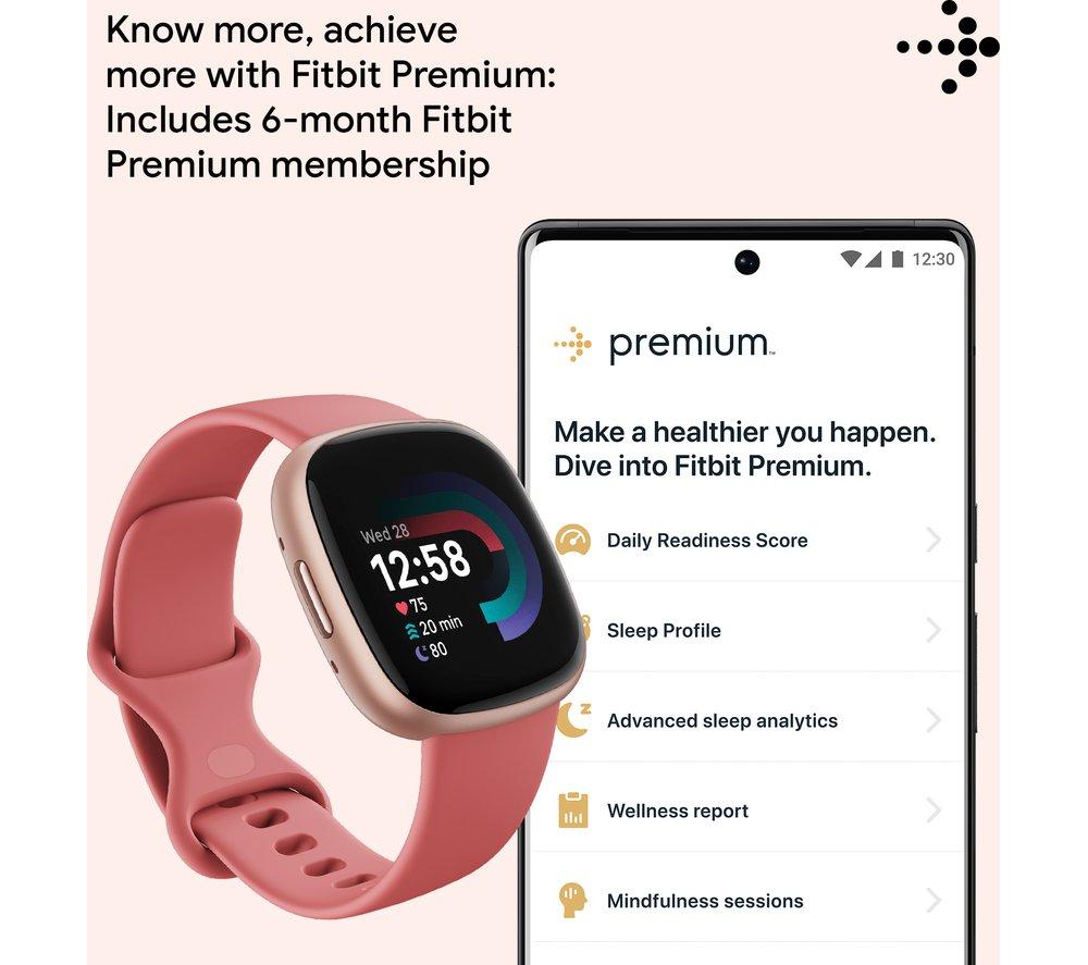 FITBIT Versa 4 Smart Watch - Pink Sand & Copper Rose