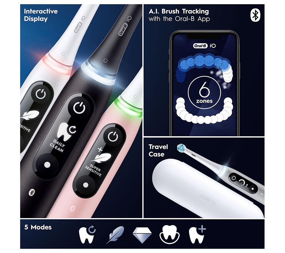 ORAL-B iO 6 elektrische Zahnbürste mit Reiseetui – Black Lava
