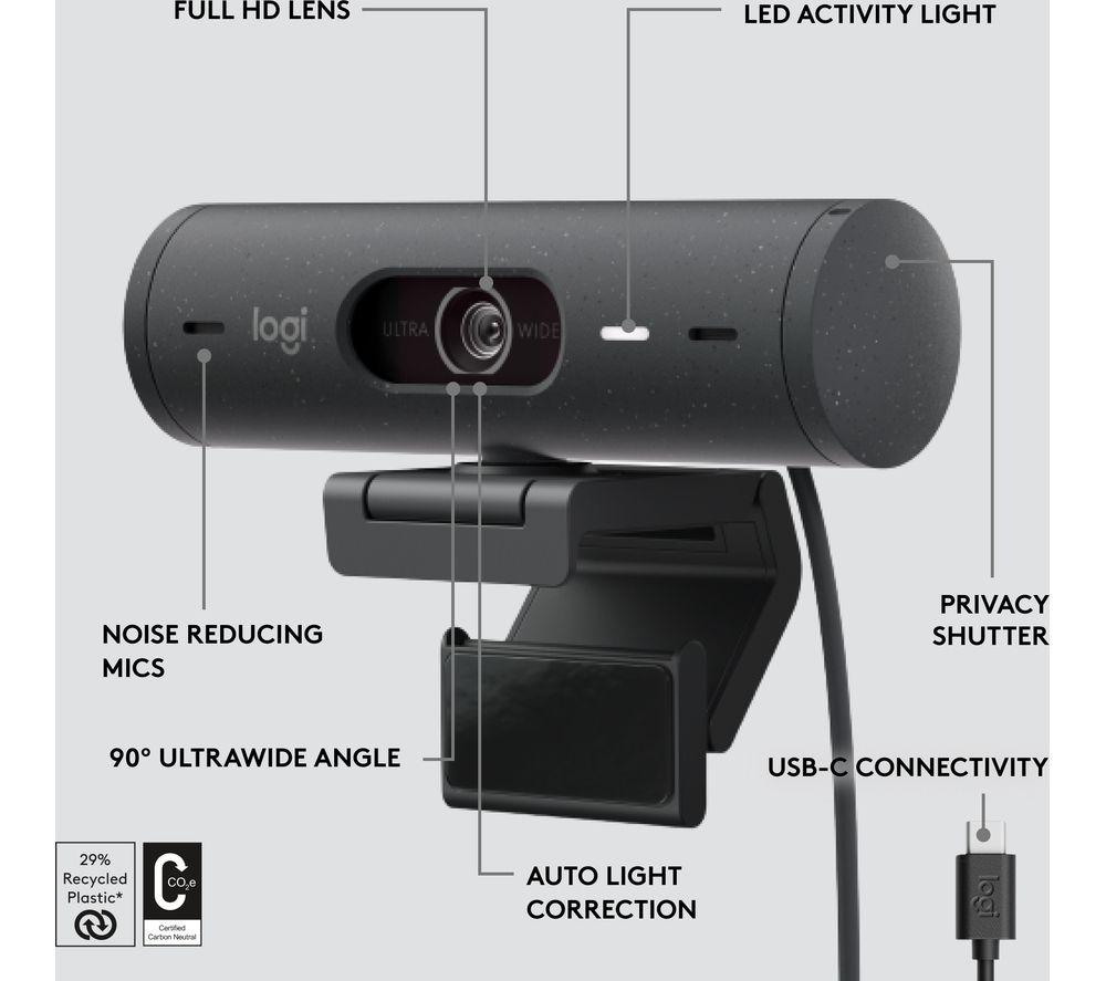 LOGITECH Brio 500 Full HD Webcam - Graphite