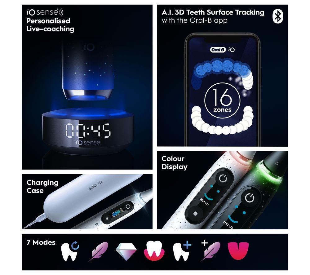 ORAL-B iO10 Electric Toothbrush + Charging Travel Case - Stardust White