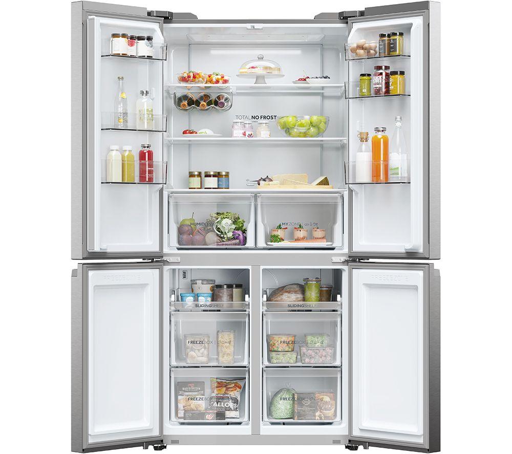 HAIER HCR5919ENMP American-Style Fridge Freezer - Platinum Inox