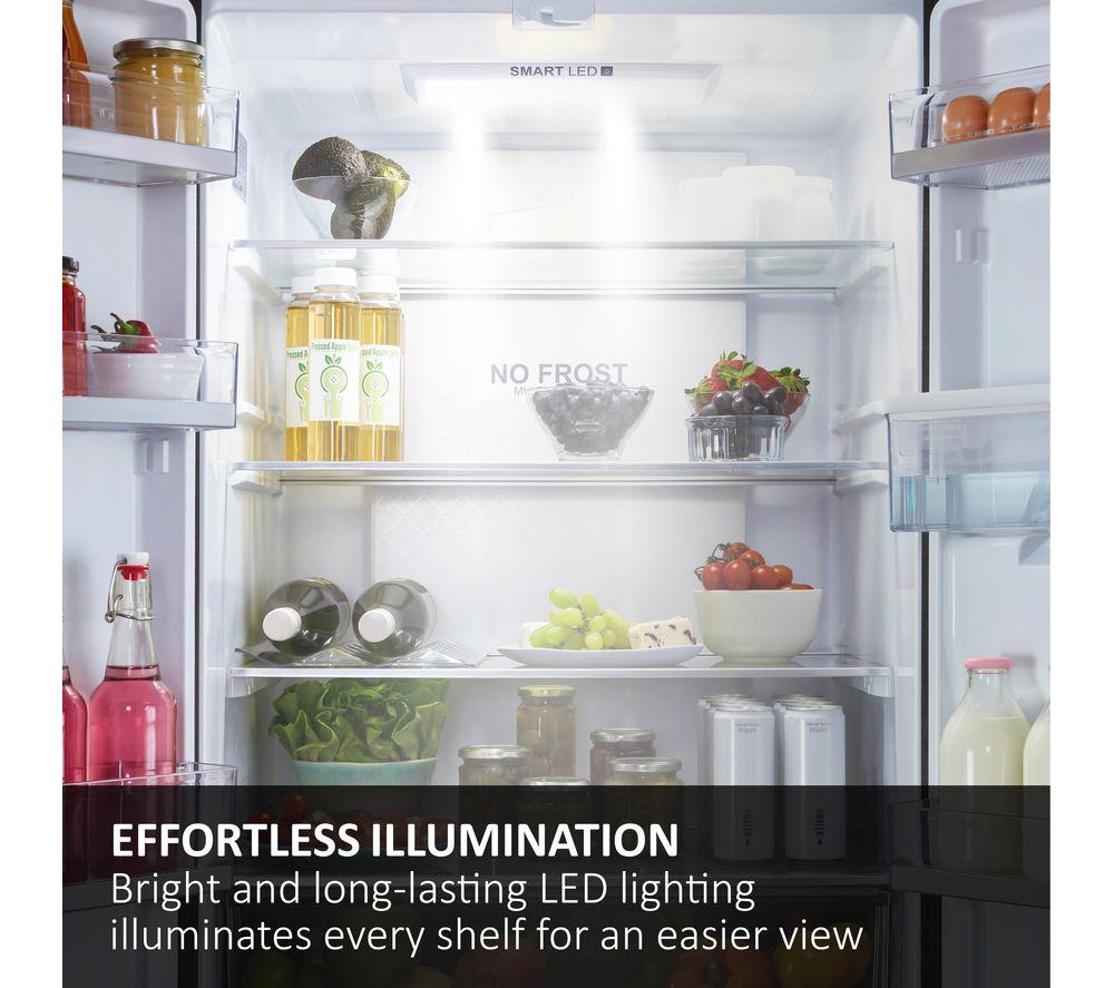 HAIER HCR5919ENMP American-Style Fridge Freezer - Platinum Inox
