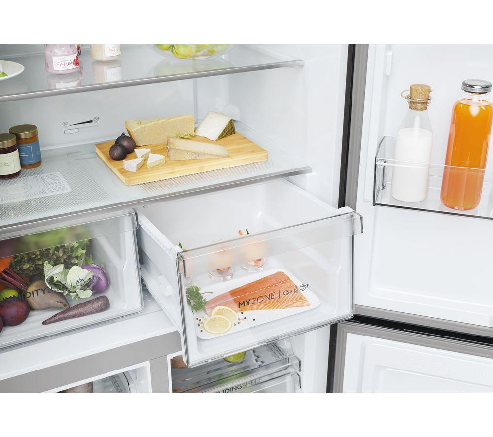 HAIER HCR5919ENMP American-Style Fridge Freezer - Platinum Inox