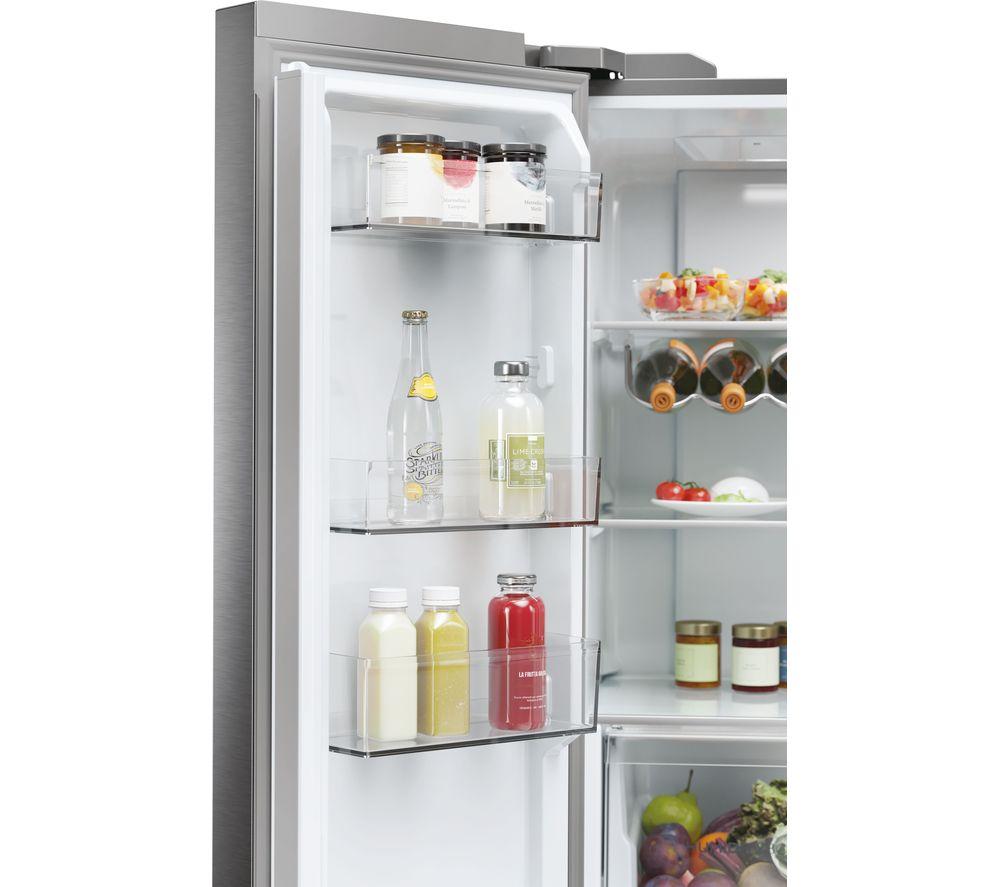 HAIER HCR5919ENMP American-Style Fridge Freezer - Platinum Inox