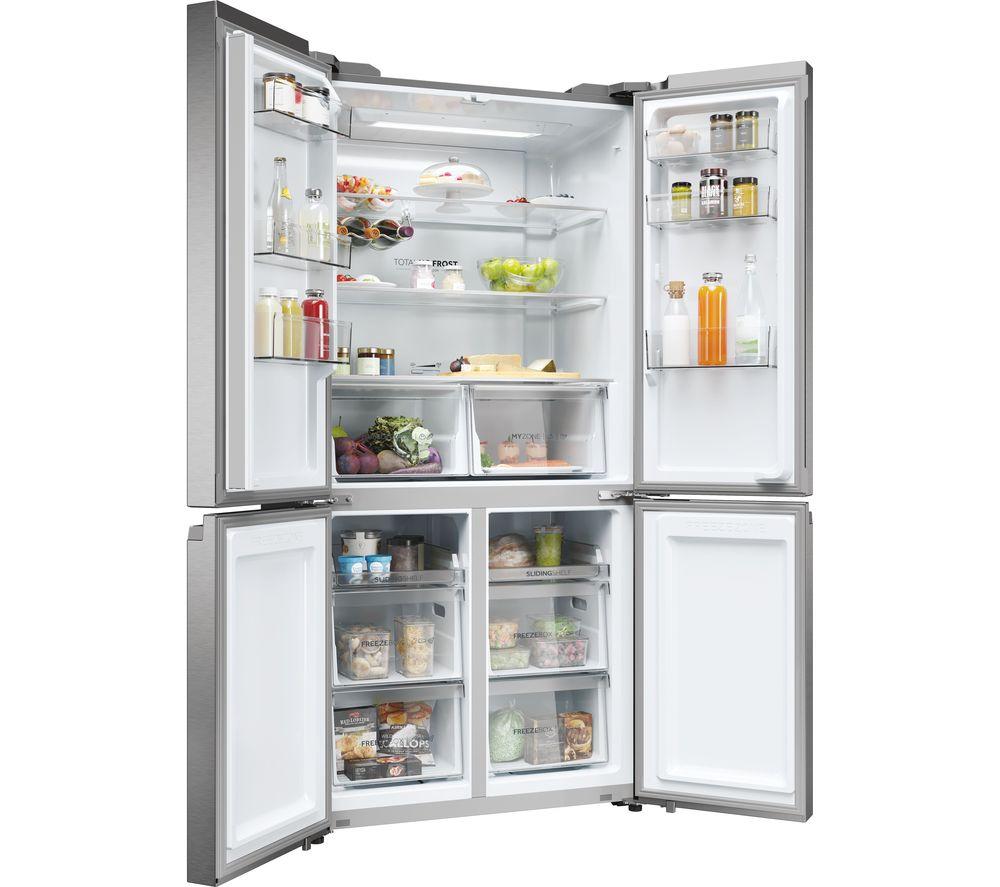 HAIER HCR5919ENMP American-Style Fridge Freezer - Platinum Inox