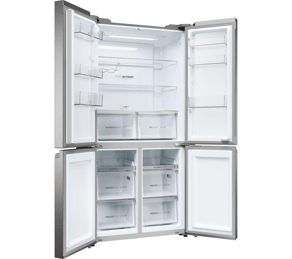 HAIER HCR5919ENMP American-Style Fridge Freezer - Platinum Inox