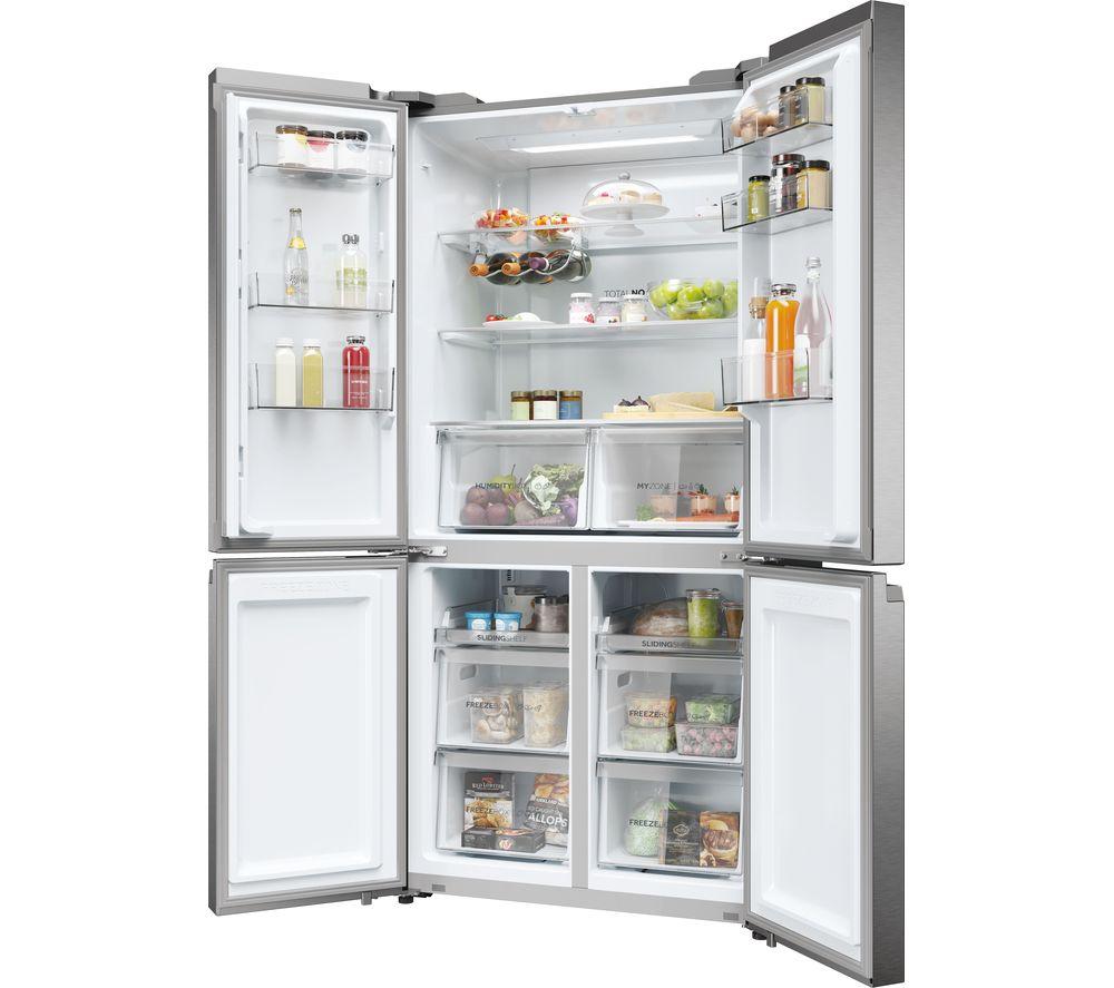 HAIER HCR5919ENMP American-Style Fridge Freezer - Platinum Inox