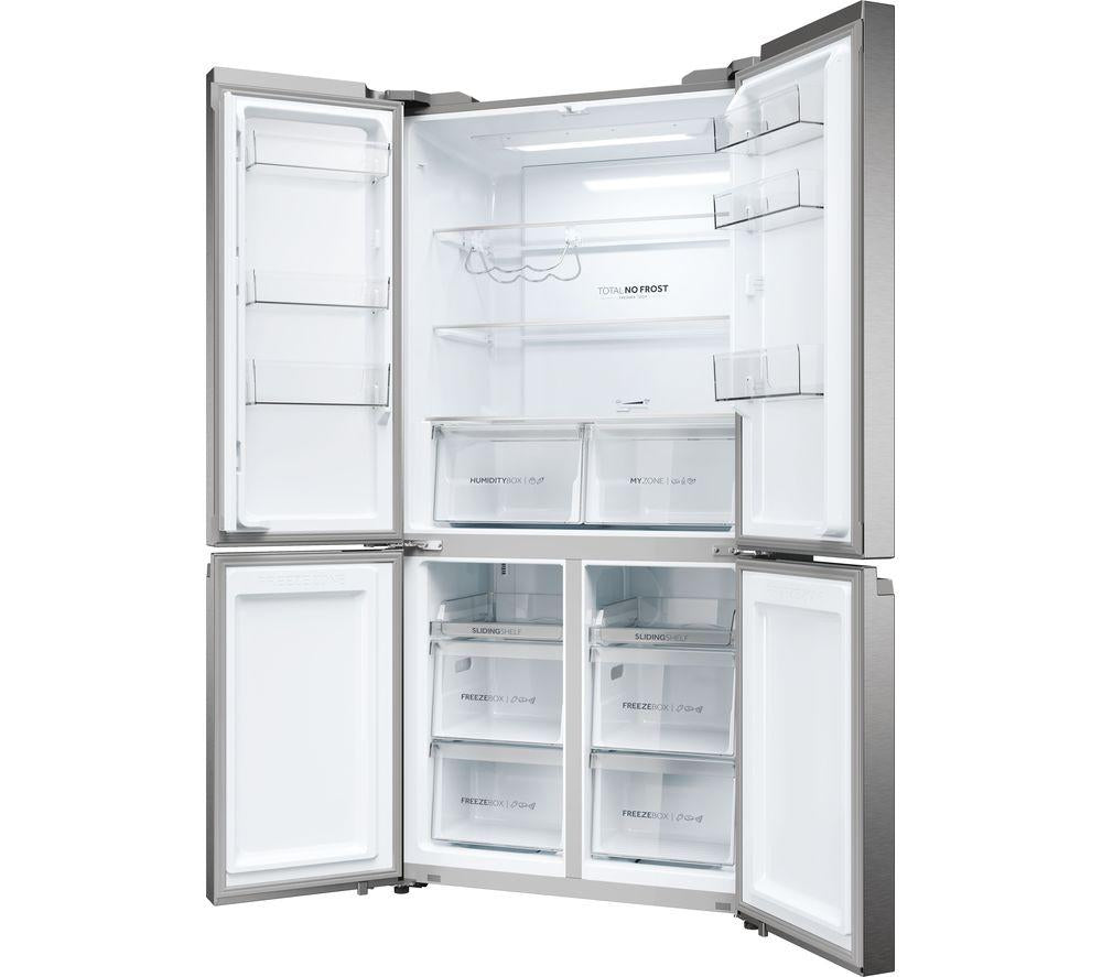 HAIER HCR5919ENMP American-Style Fridge Freezer - Platinum Inox