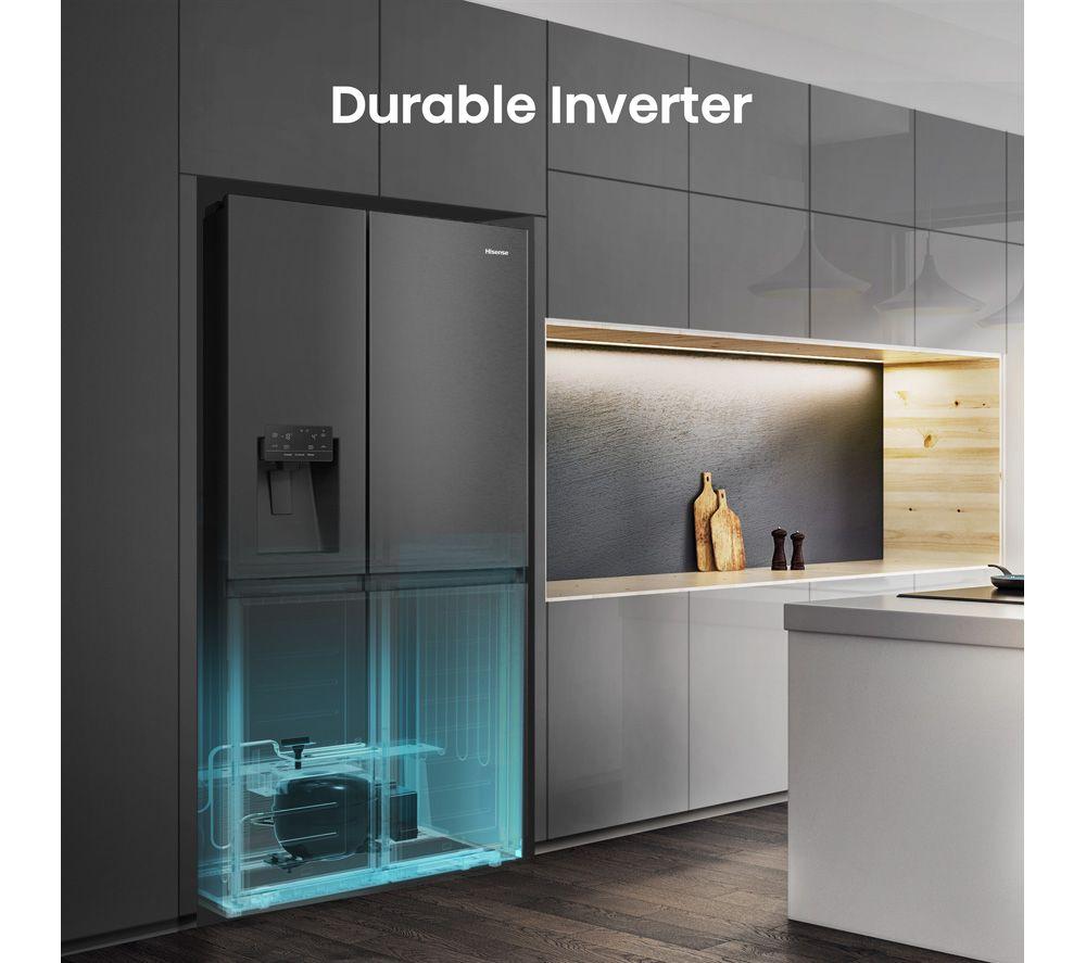 Frigorífico americano inteligente HISENSE PureFlat Infinite RS818N4TFE - Acero inoxidable negro
