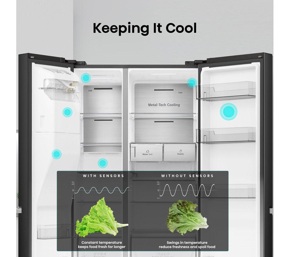 Frigorífico americano inteligente HISENSE PureFlat Infinite RS818N4TFE - Acero inoxidable negro