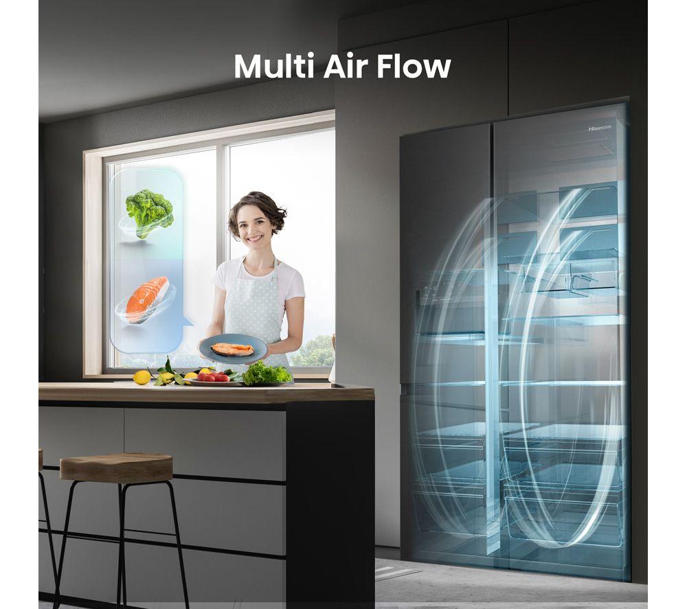 Frigorífico americano inteligente HISENSE PureFlat Infinite RS818N4TFE - Acero inoxidable negro