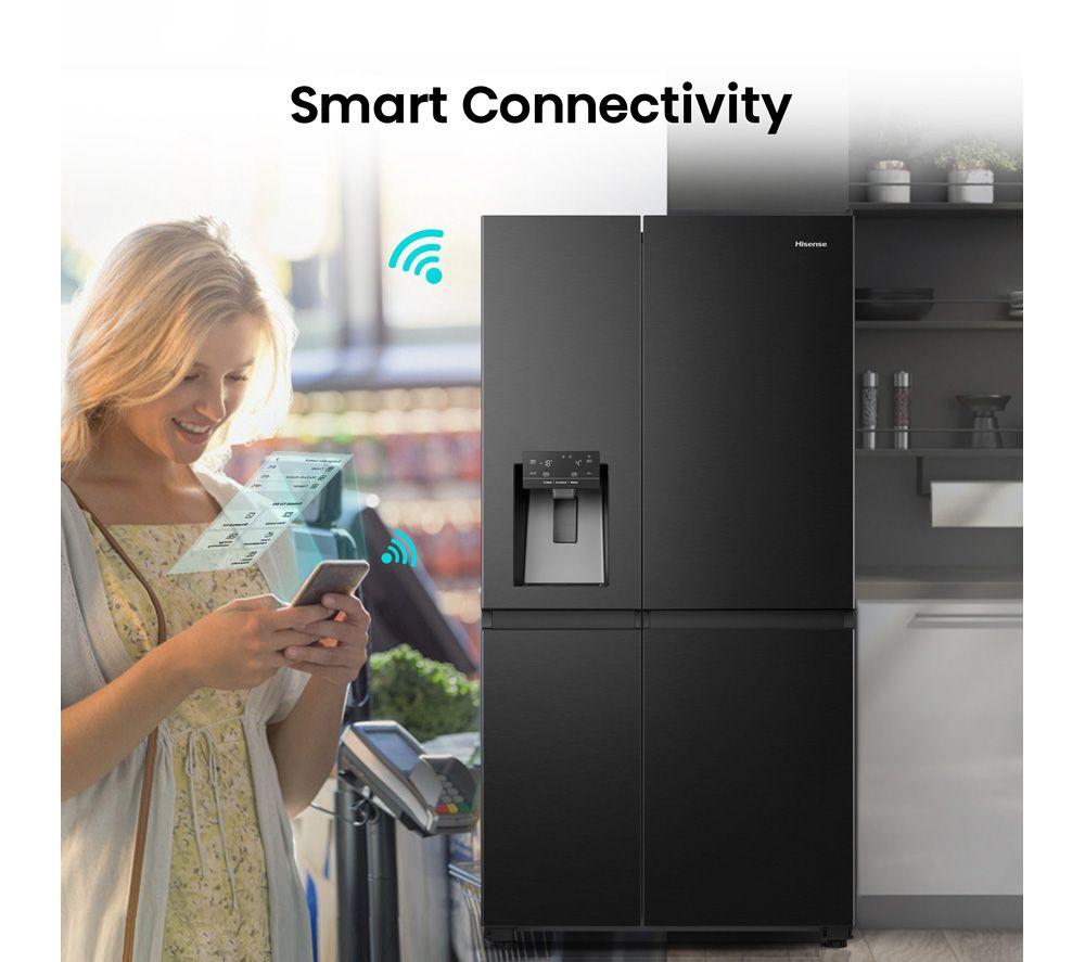 Frigorífico americano inteligente HISENSE PureFlat Infinite RS818N4TFE - Acero inoxidable negro