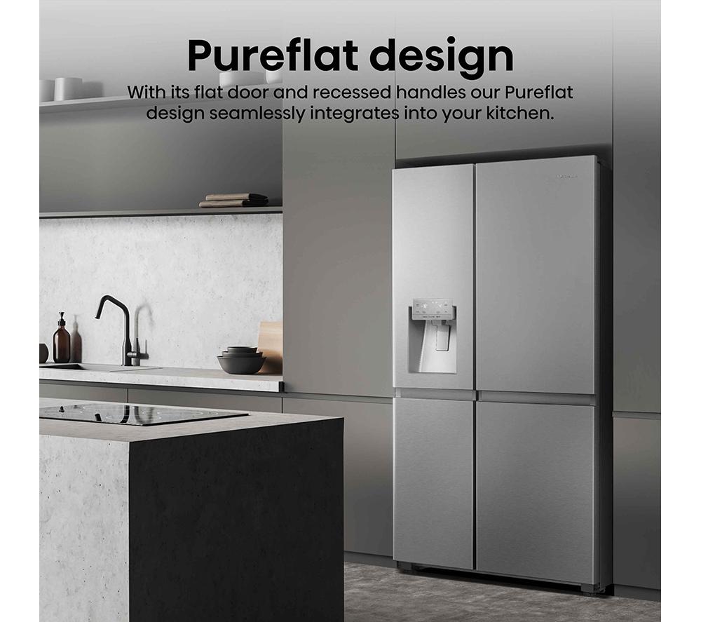 HISENSE PureFlat Infinite RS818N4TIE Frigorífico americano inteligente - Acero inoxidable gris