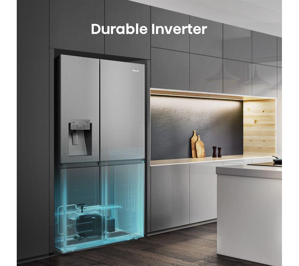 HISENSE PureFlat Infinite RS818N4TIE Frigorífico americano inteligente - Acero inoxidable gris