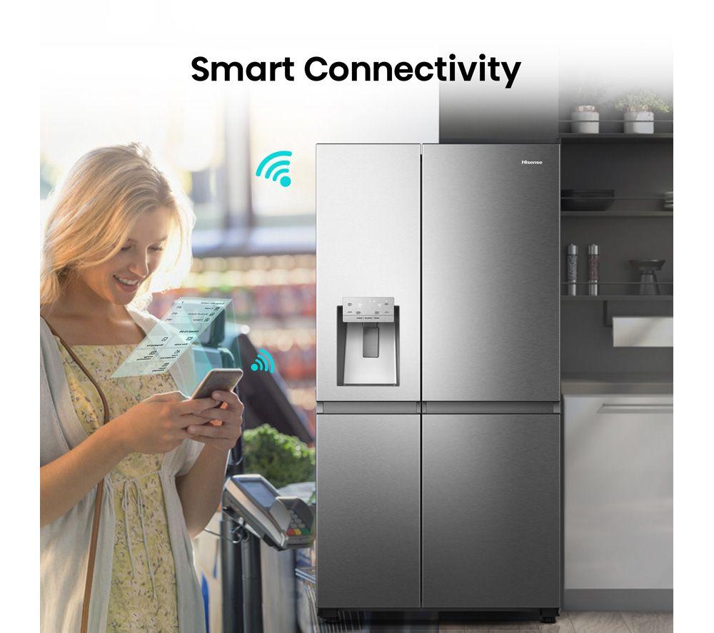 HISENSE PureFlat Infinite RS818N4TIE Frigorífico americano inteligente - Acero inoxidable gris
