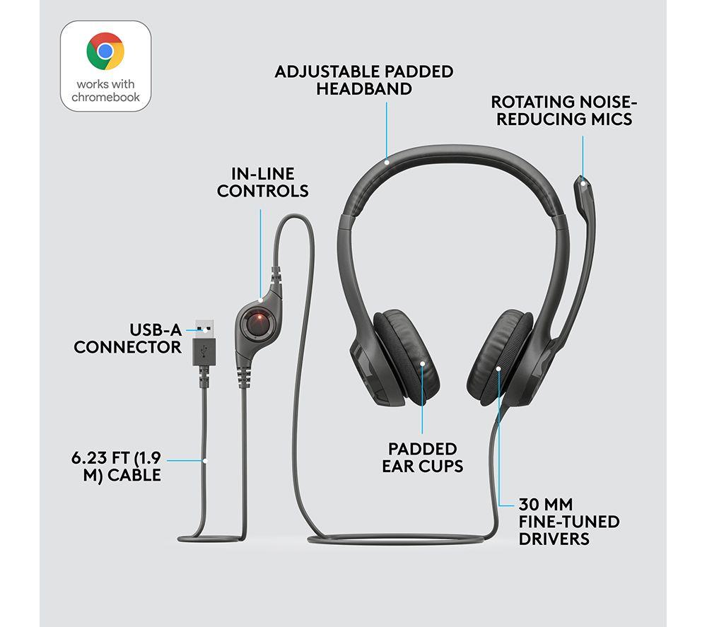 LOGITECH H390 Headset - Graphite