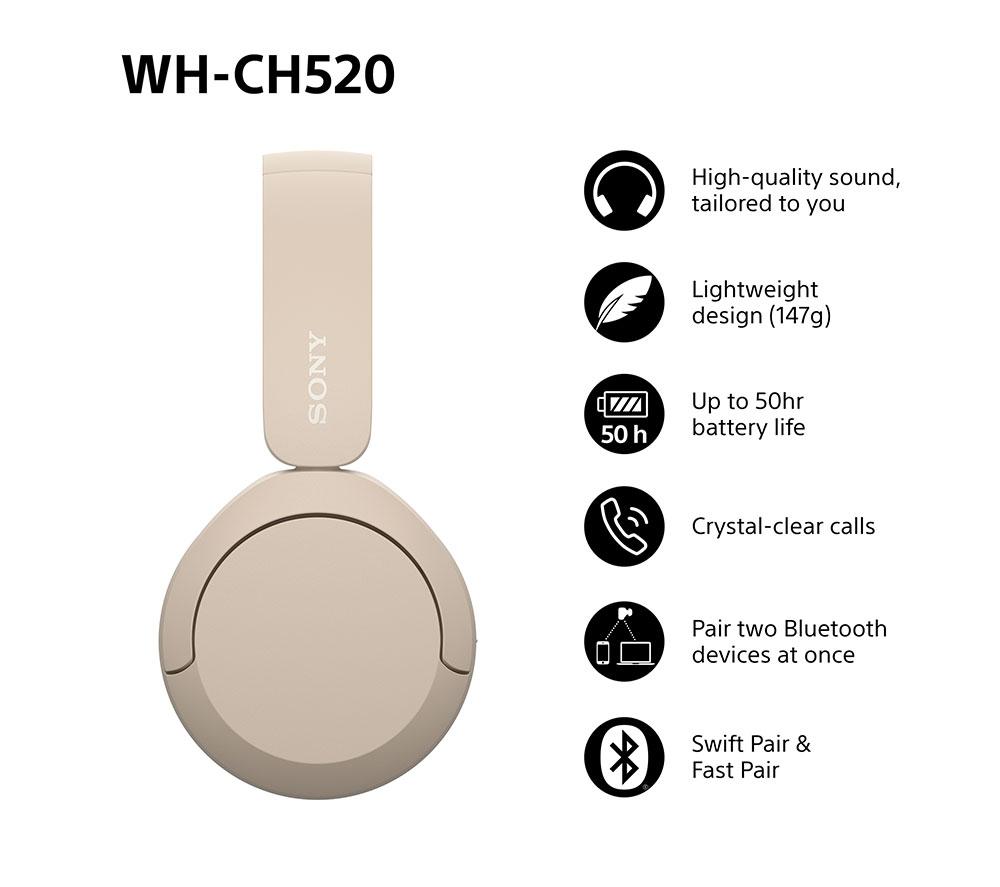 Auriculares inalámbricos Bluetooth SONY WH-CH520C - Beige
