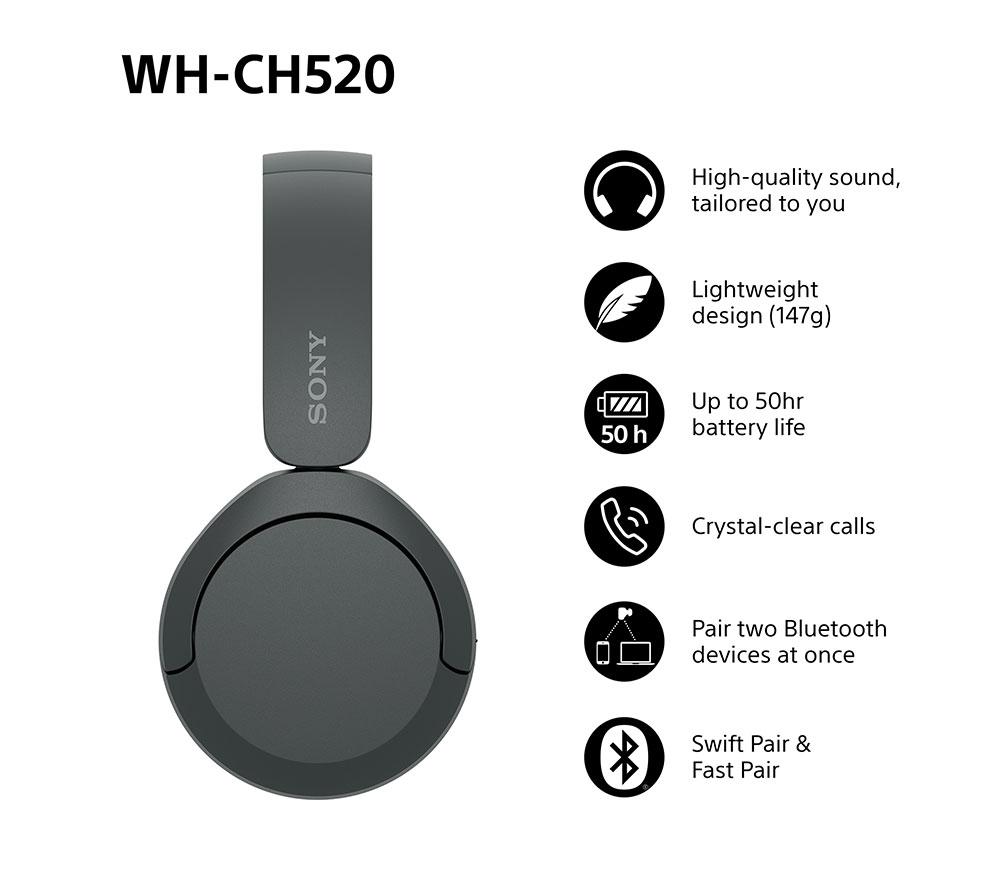 Auriculares inalámbricos Bluetooth SONY WH-CH520B - Negro